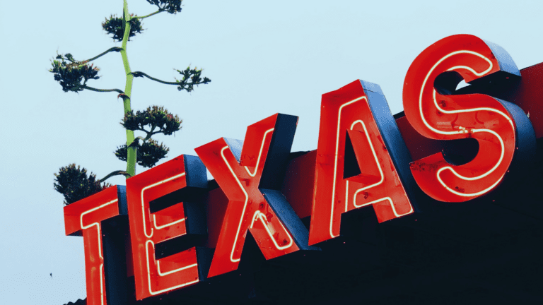 Texas Word in a Big Lettering