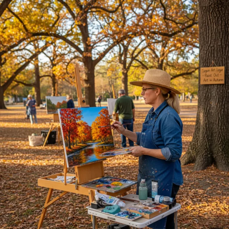 Small Town Art Scene (Seguin Art League Paint Out "Art in Autumn")